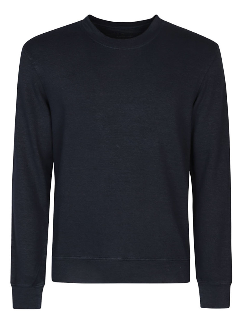 Blue Cotton Blend Linen Sweatshirt