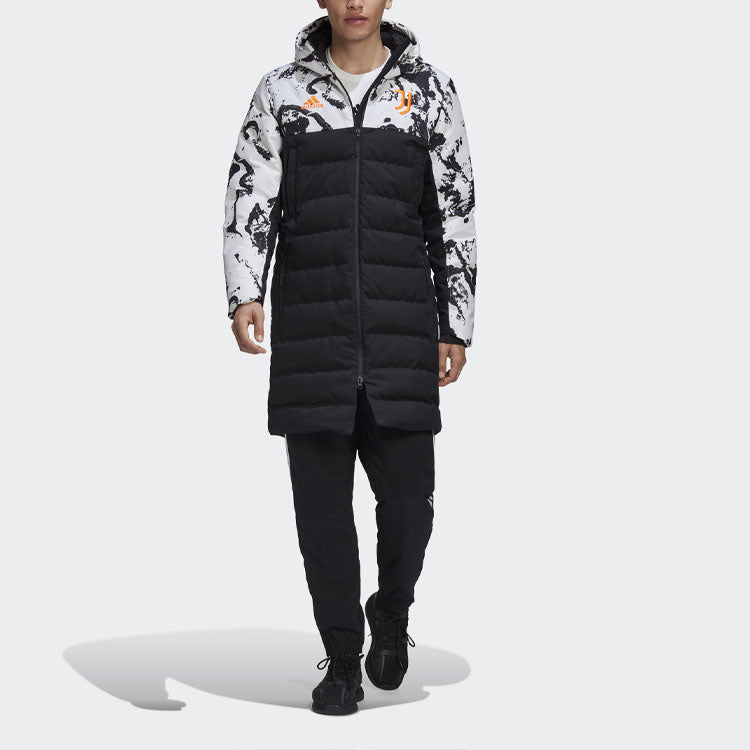 Juve Ssp Dwcoat Juventus Colorblock Soccer/Football mid-length Sports hooded down Jacket Black