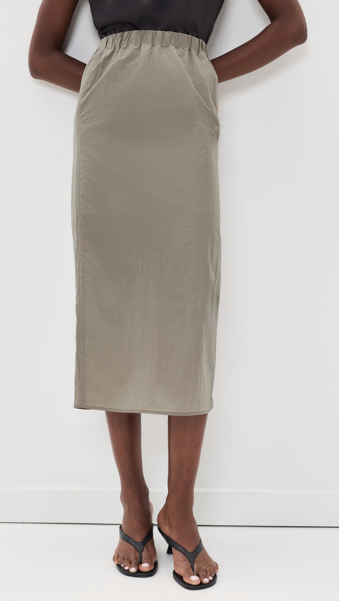 Nylon Long Skirt Tea