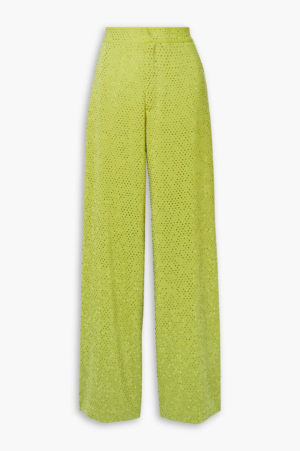 Crystal-embellished crepe wide-leg pants