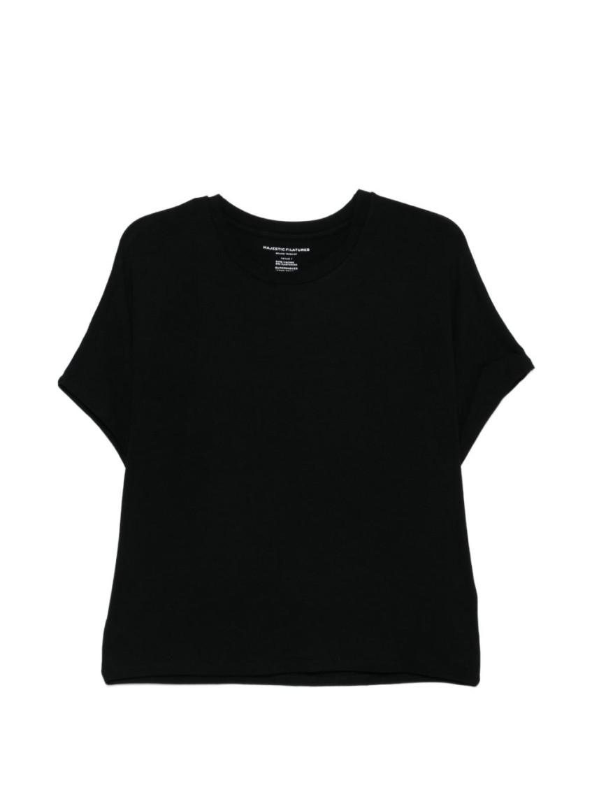 Black Solid Crew Neck T-Shirt