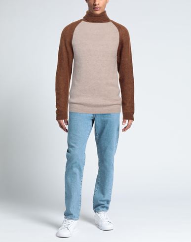 Sun House Man Turtleneck Taupe Size L Alpaca wool, Polyamide, Wool