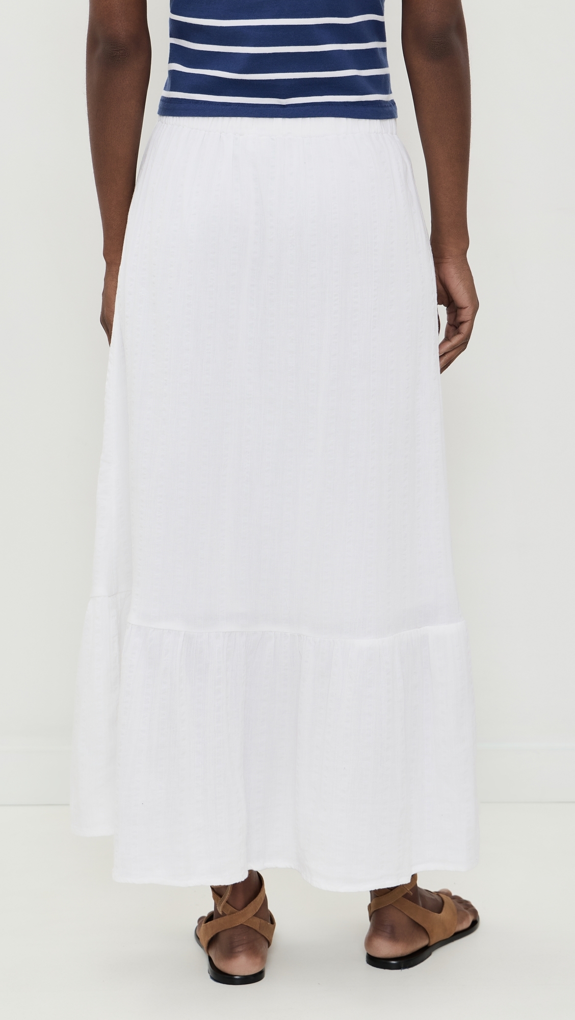 Dune Cotton Gauze Rees Skirt White