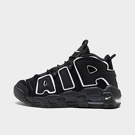 Big Kids Air More Uptempo Basketball Shoes in Black/White