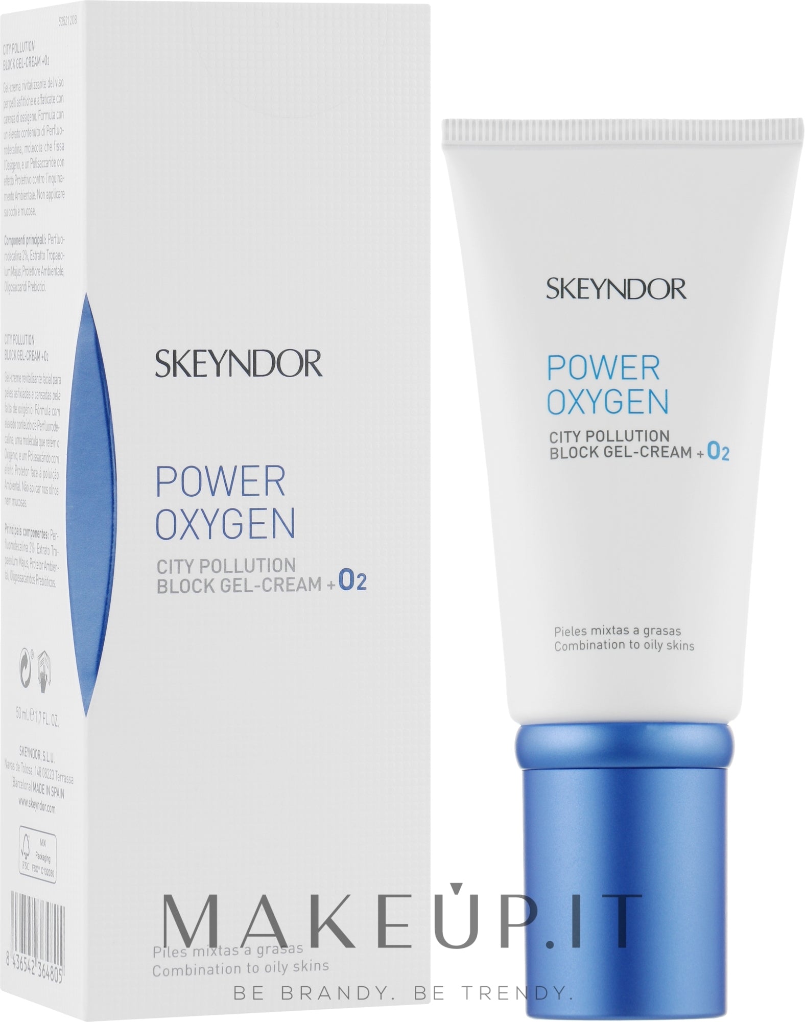 Crema-gel per pelli miste e grasse "City Pollution +O2" Skeyndor Power Oxigen City Pollution Block Gel-Cream +O