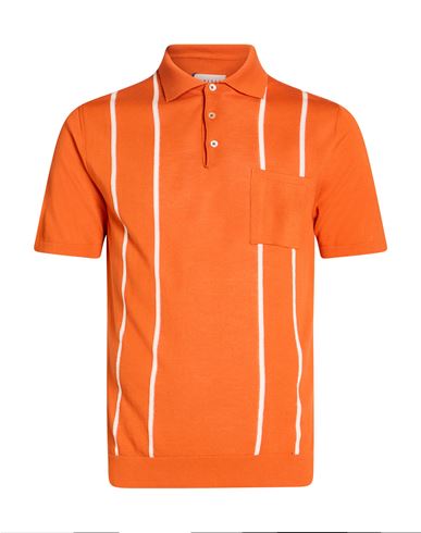 Man Polo shirt Orange Size 42 Cotton