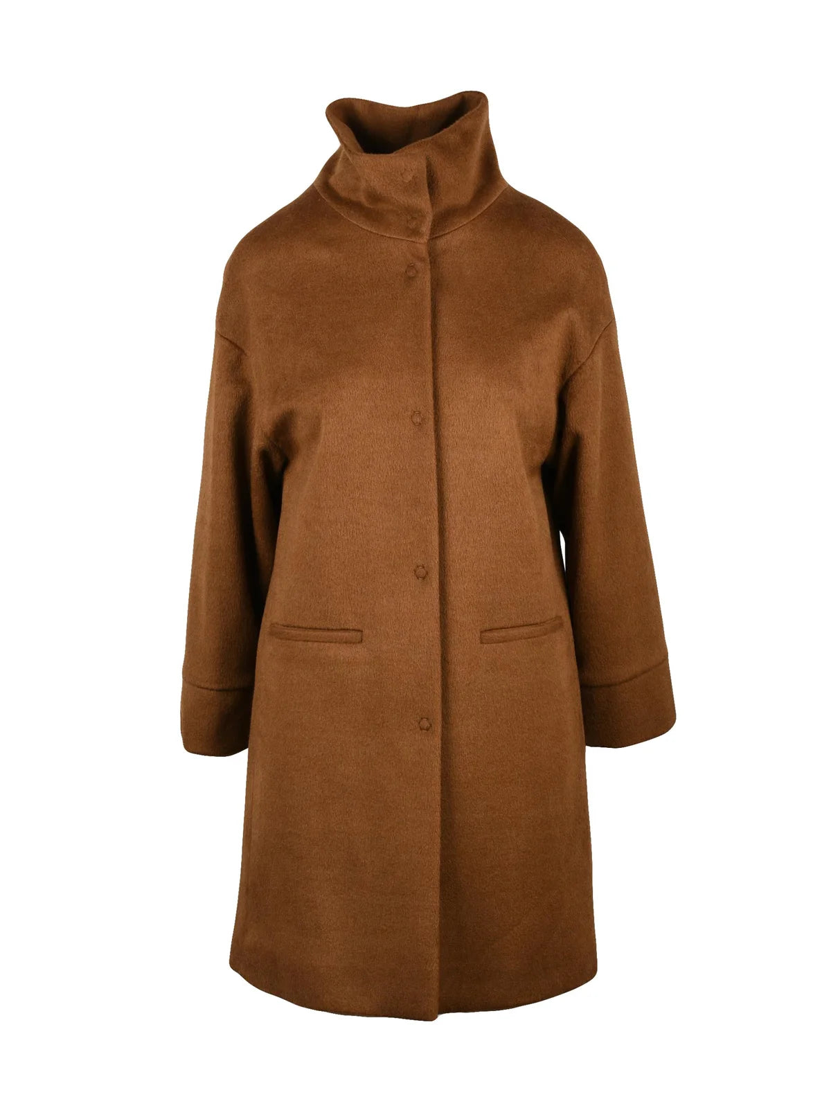 Brown Virgin Wool-Blend Coat