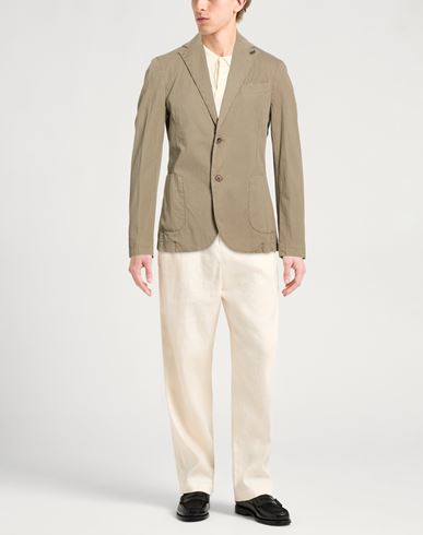 Man Blazer Taupe Size 38 Cotton, Elastane