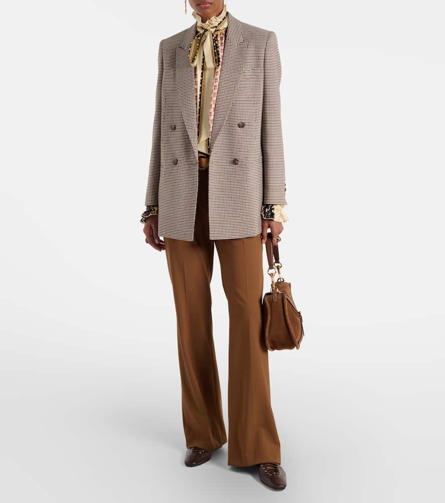 Double-breasted wool-blend blazer