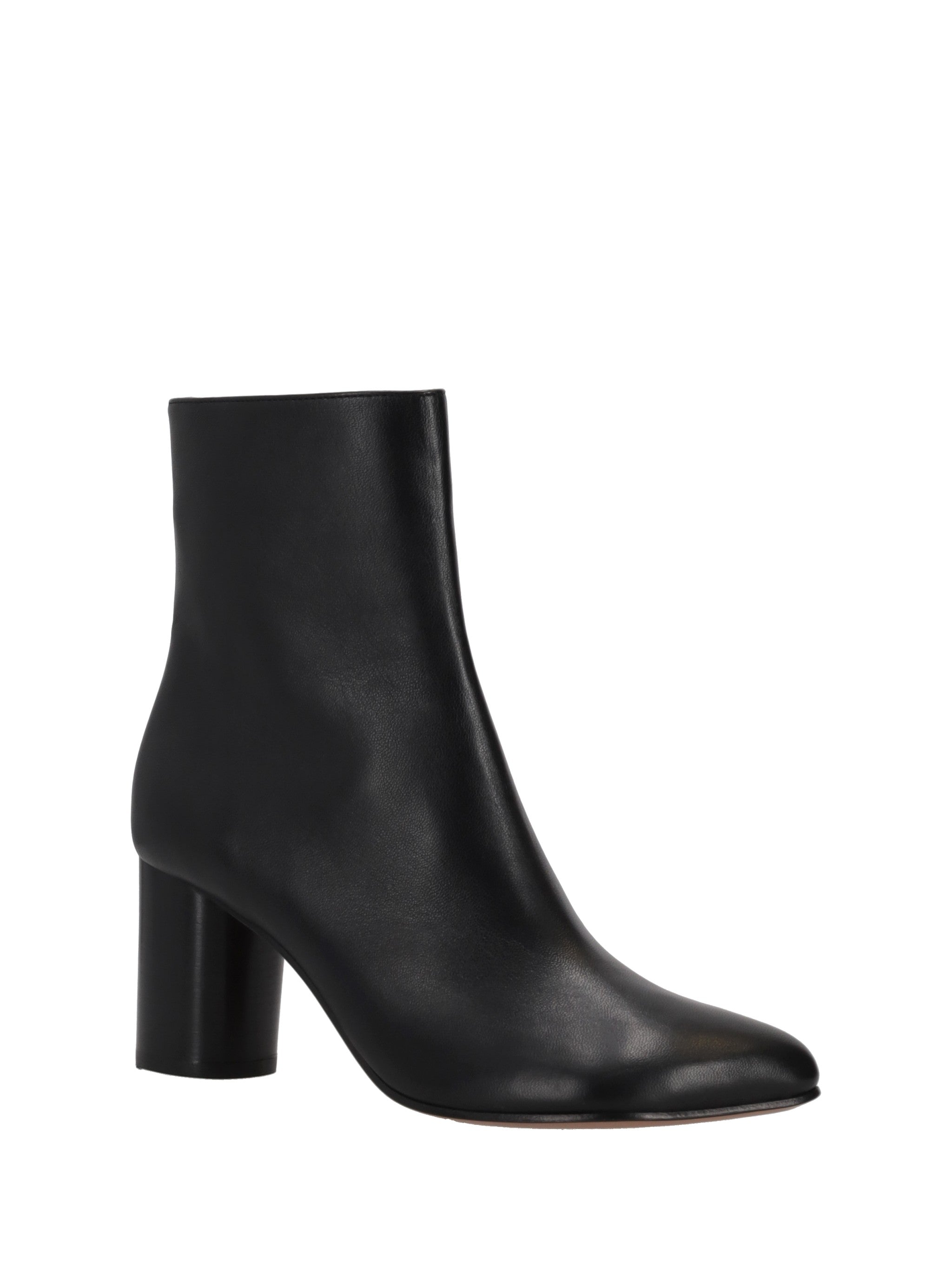 Niccolò Pasqualetti Obliqua Block Heel Booties Calfskin