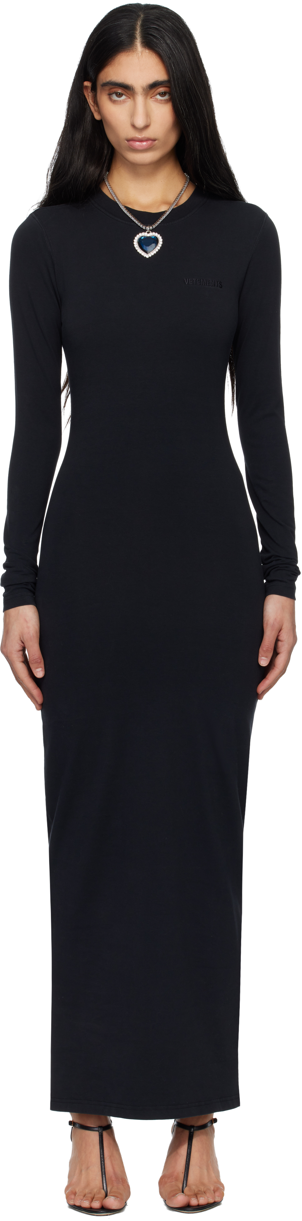 Black Ribbed Maxi Dress