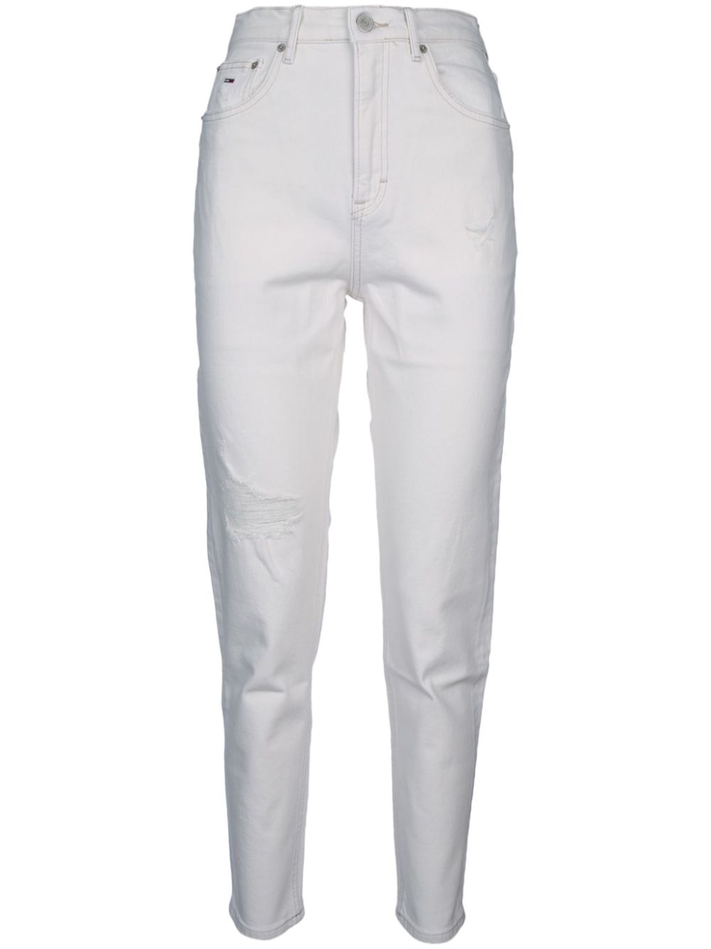 High-rise tapered jeans - White