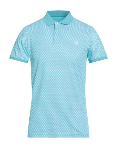 Jeans Man Polo shirt Turquoise Size L Cotton