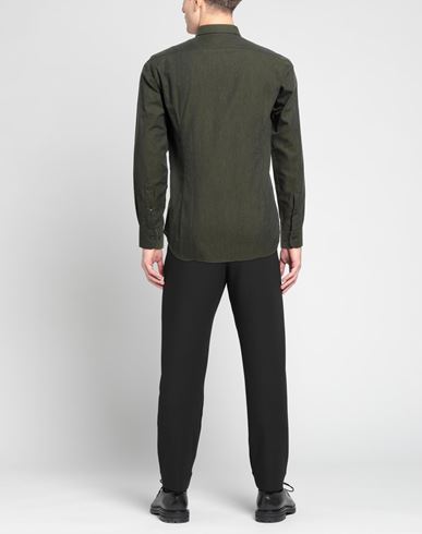 Argento Man Shirt Military green Size 15 Cotton
