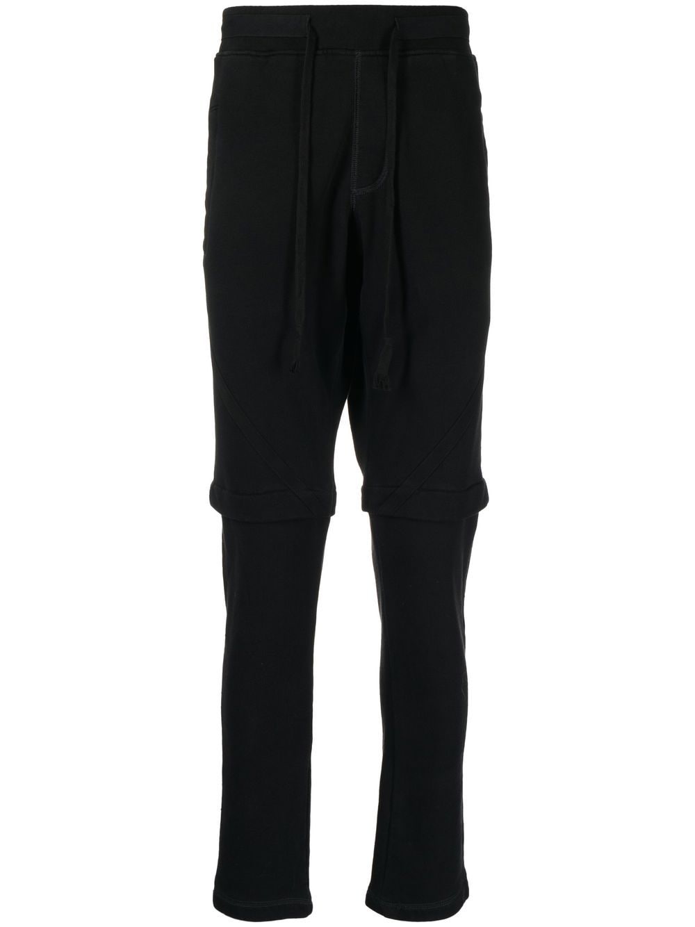 Drawstring cotton track pants - Black