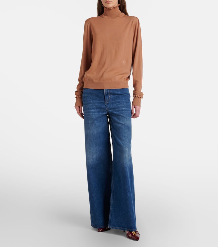 Chloé Ruffled wool turtleneck sweater