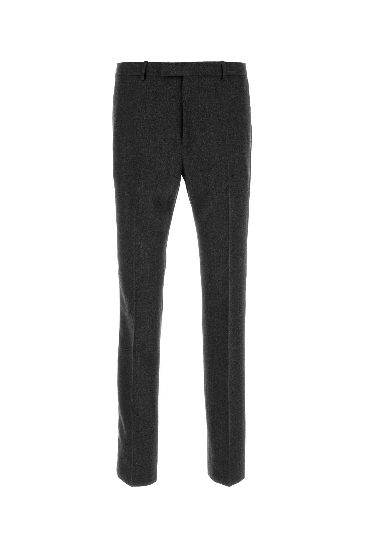 Melange Wool Trousers — Gray