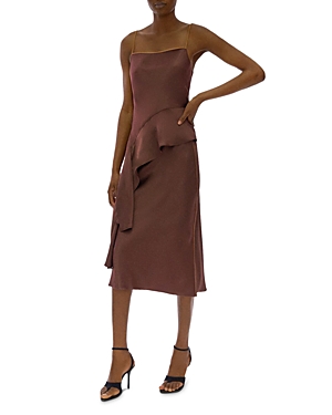 Satin Asymmetric Peplum Top