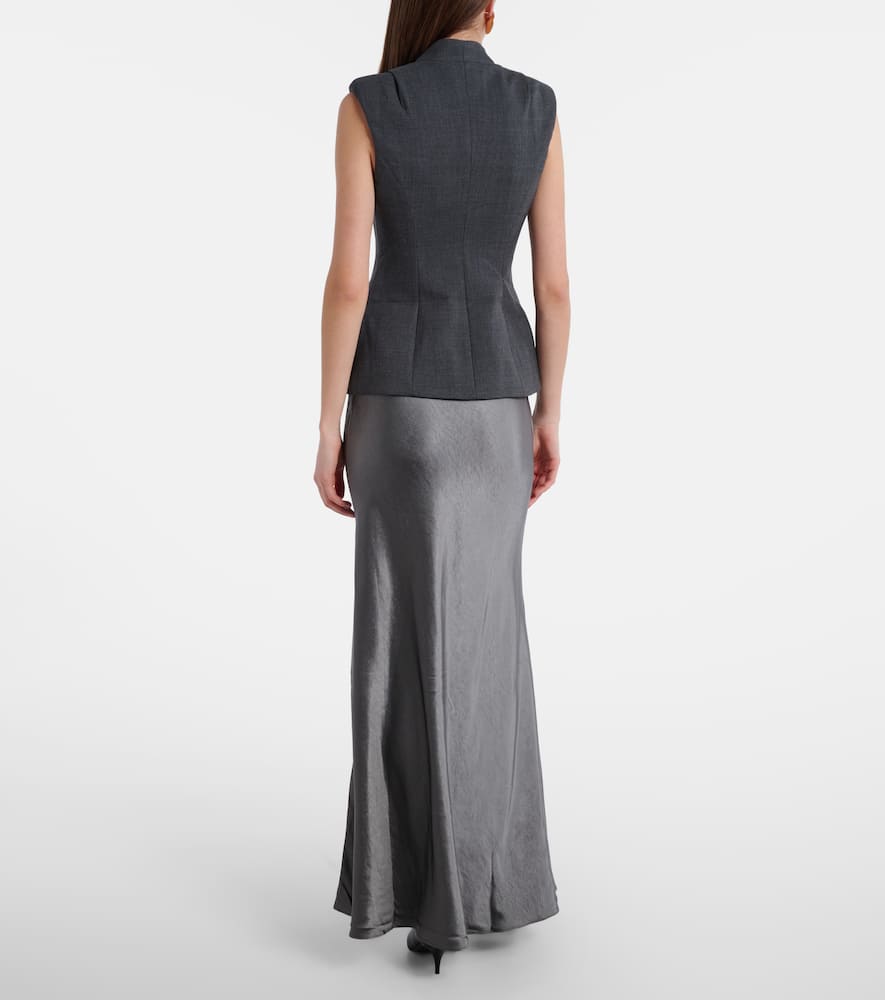 Peplum satin gown