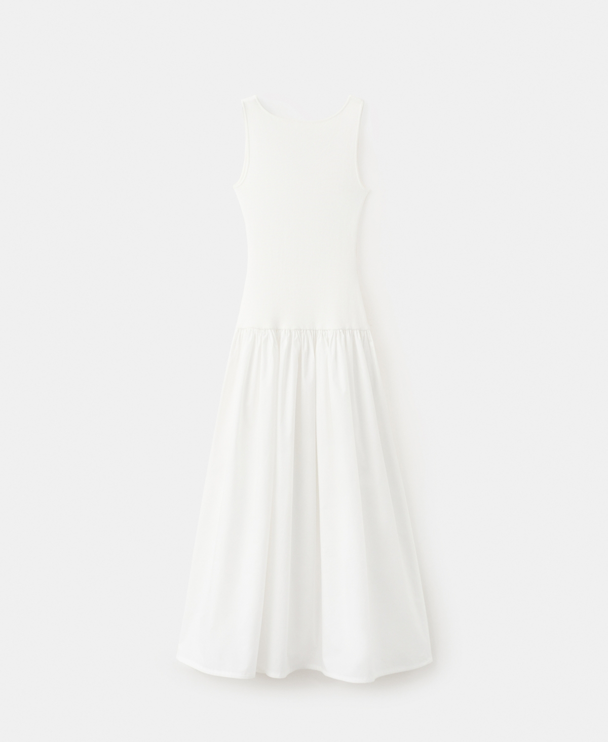 Women's Flared Cotton Dress - White