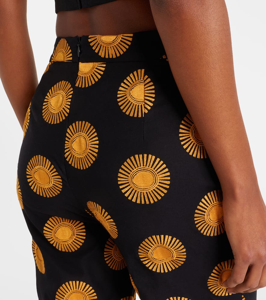 Isola printed cotton-blend straight pants