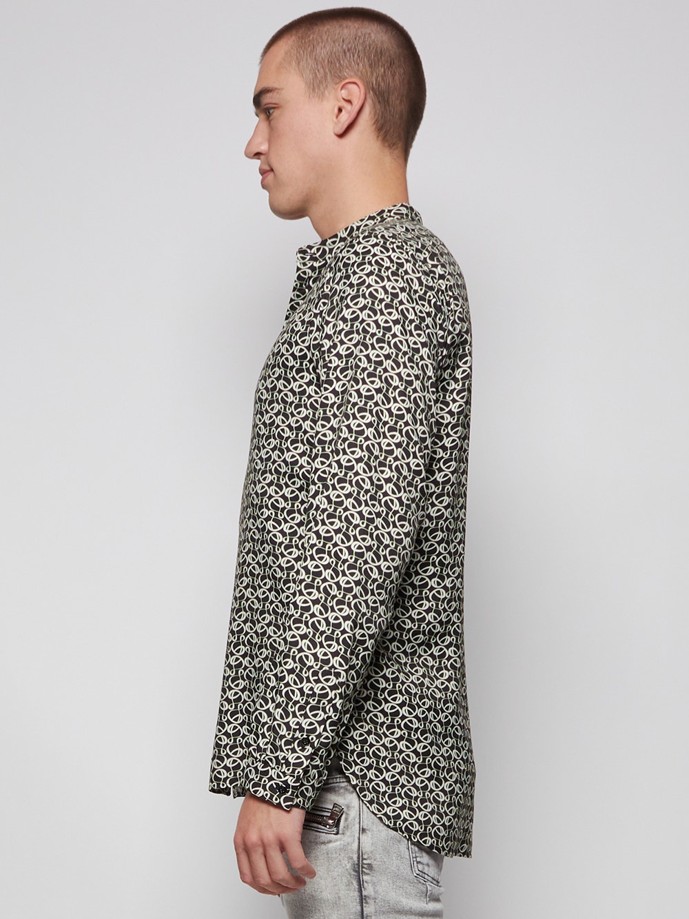 Monogram button-up shirt - Black