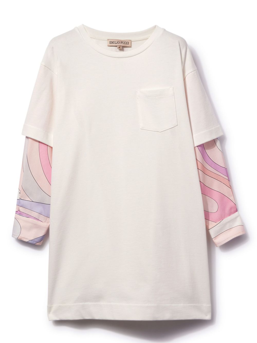 Layered cotton dress - White