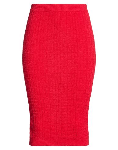 Woman Midi skirt Red Size 6 Cotton, Polyamide, Elastane