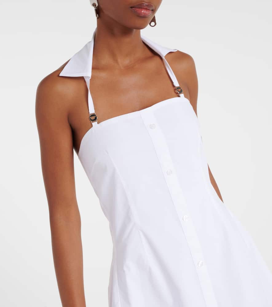 Halterneck cotton minidress