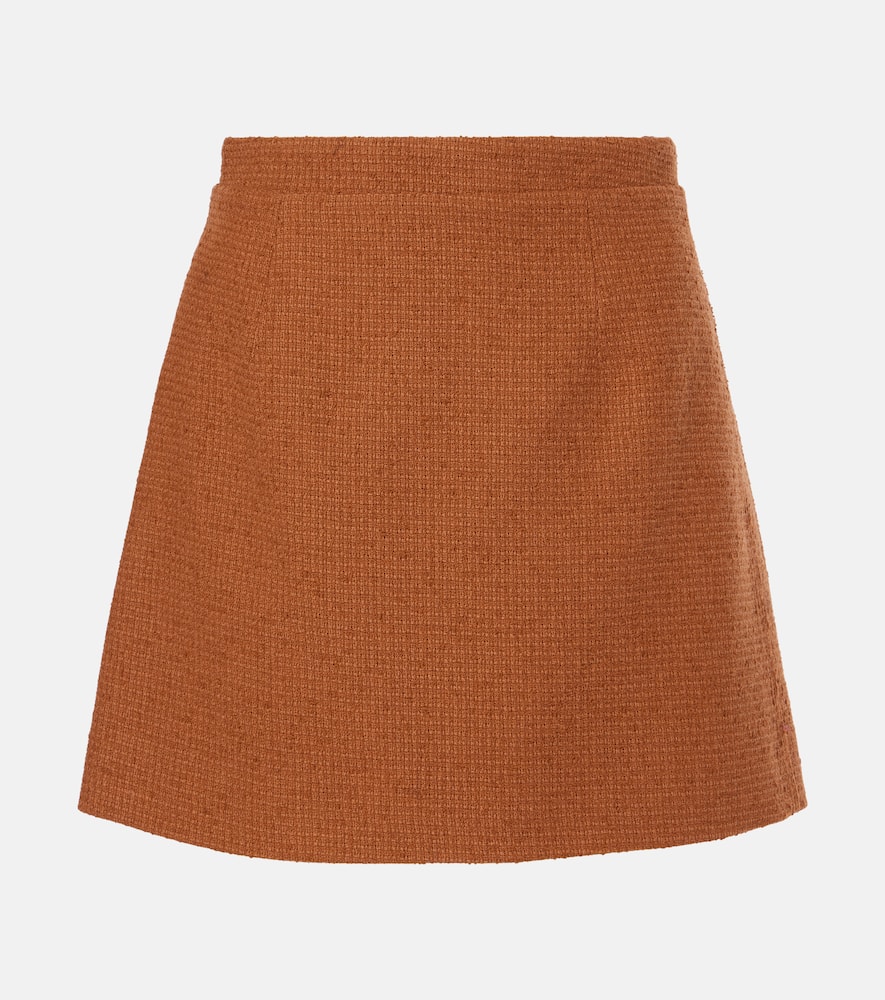Iconic wool and cotton-blend miniskirt