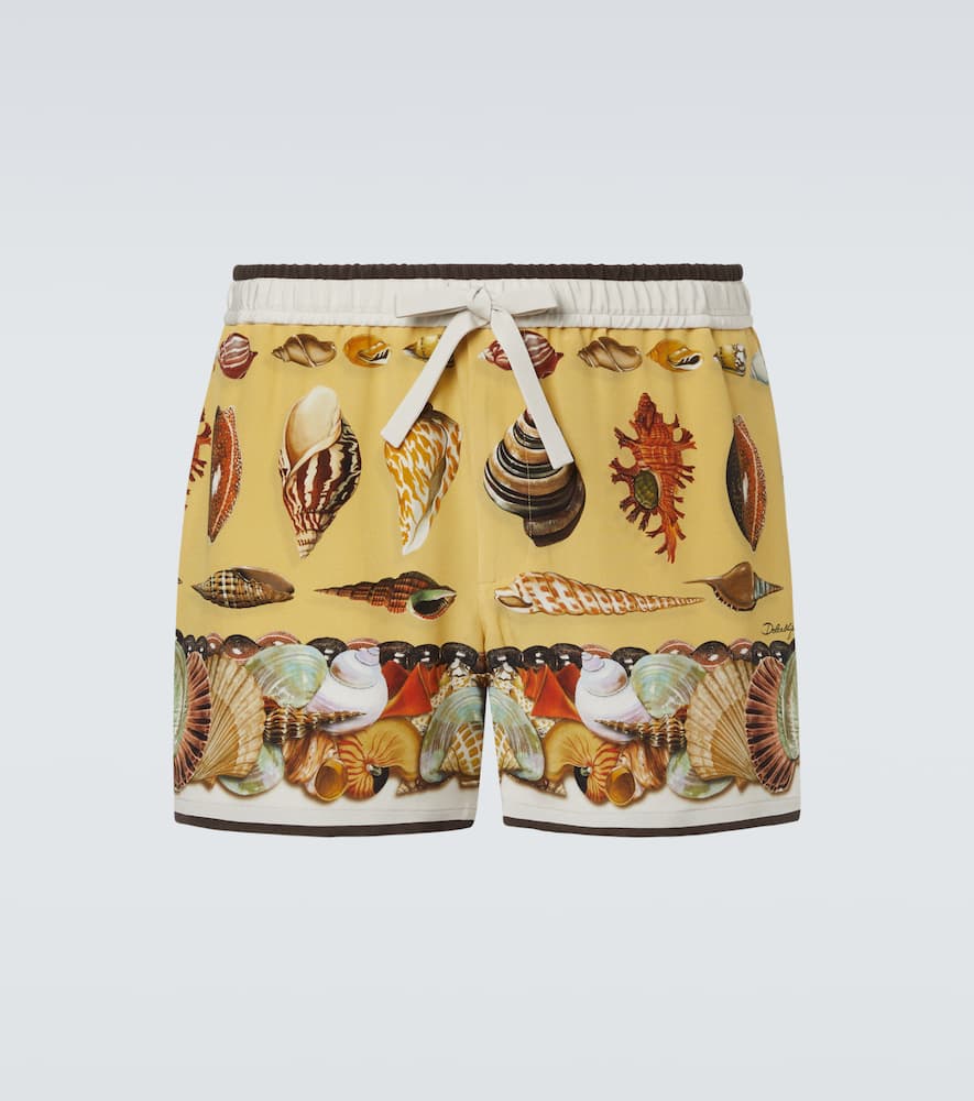Printed silk shorts