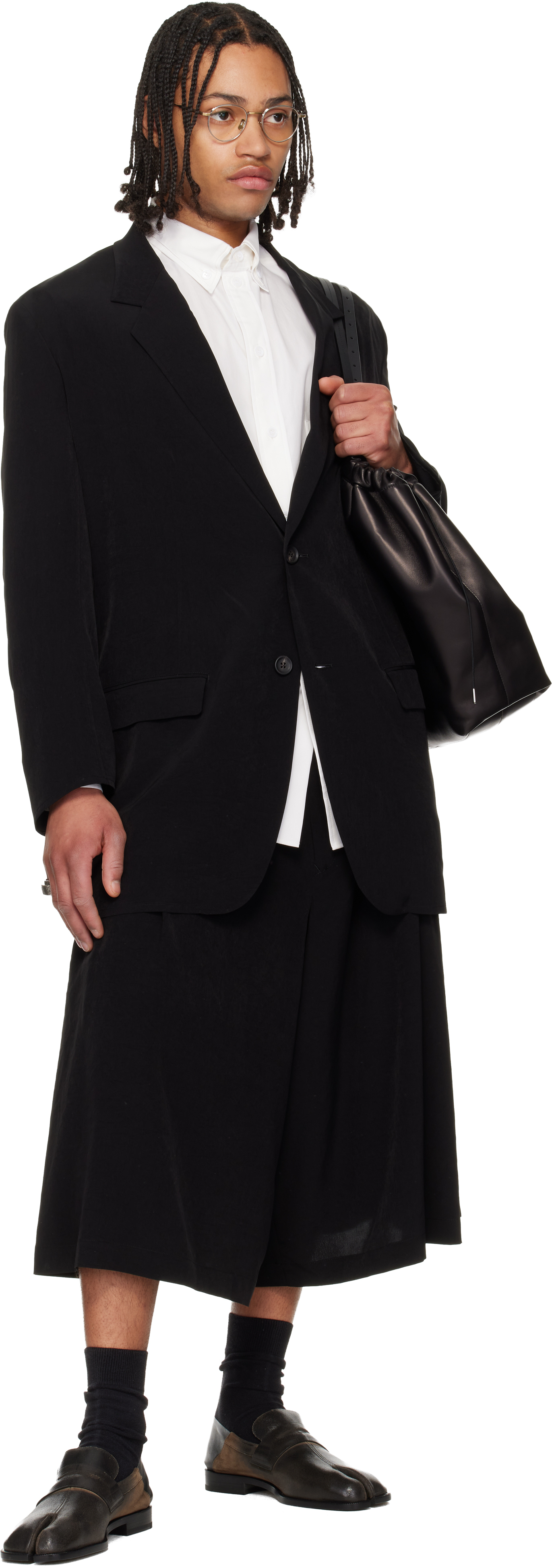 Black TA Tuxedo 2 Buttons Blazer