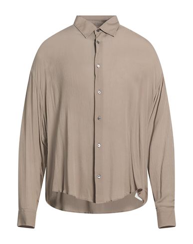 Man Shirt Taupe Size L Viscose
