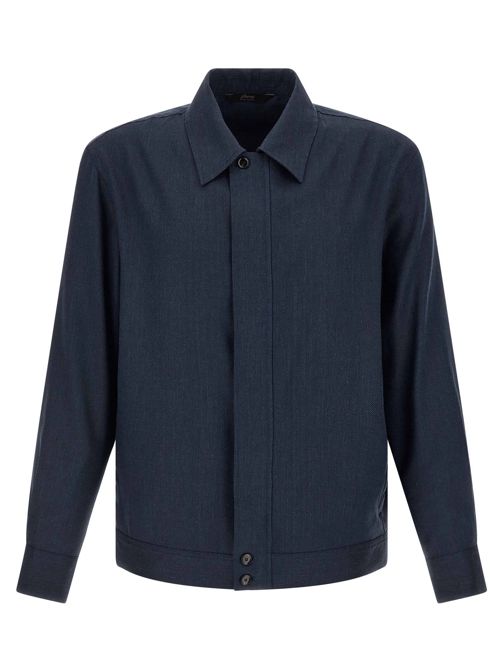 Linen-Wool Blend Jacket — Blue