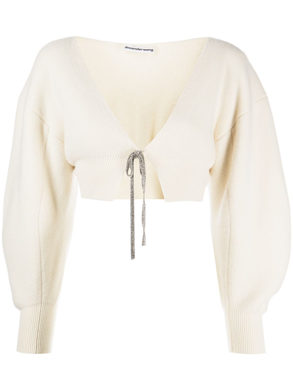 V-neck cropped cardigan - Neutrals
