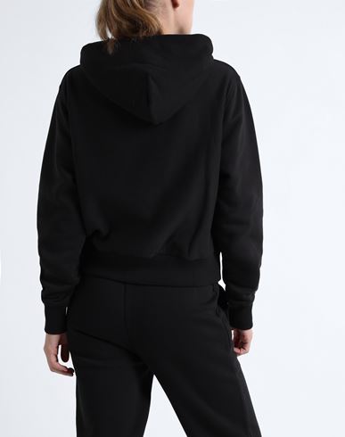Logo Fleece Hoodie Woman Sweatshirt Black Size S Cotton, Polyester