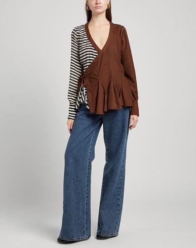 Woman Top Brown Size 4 Polyester, Viscose, Silk