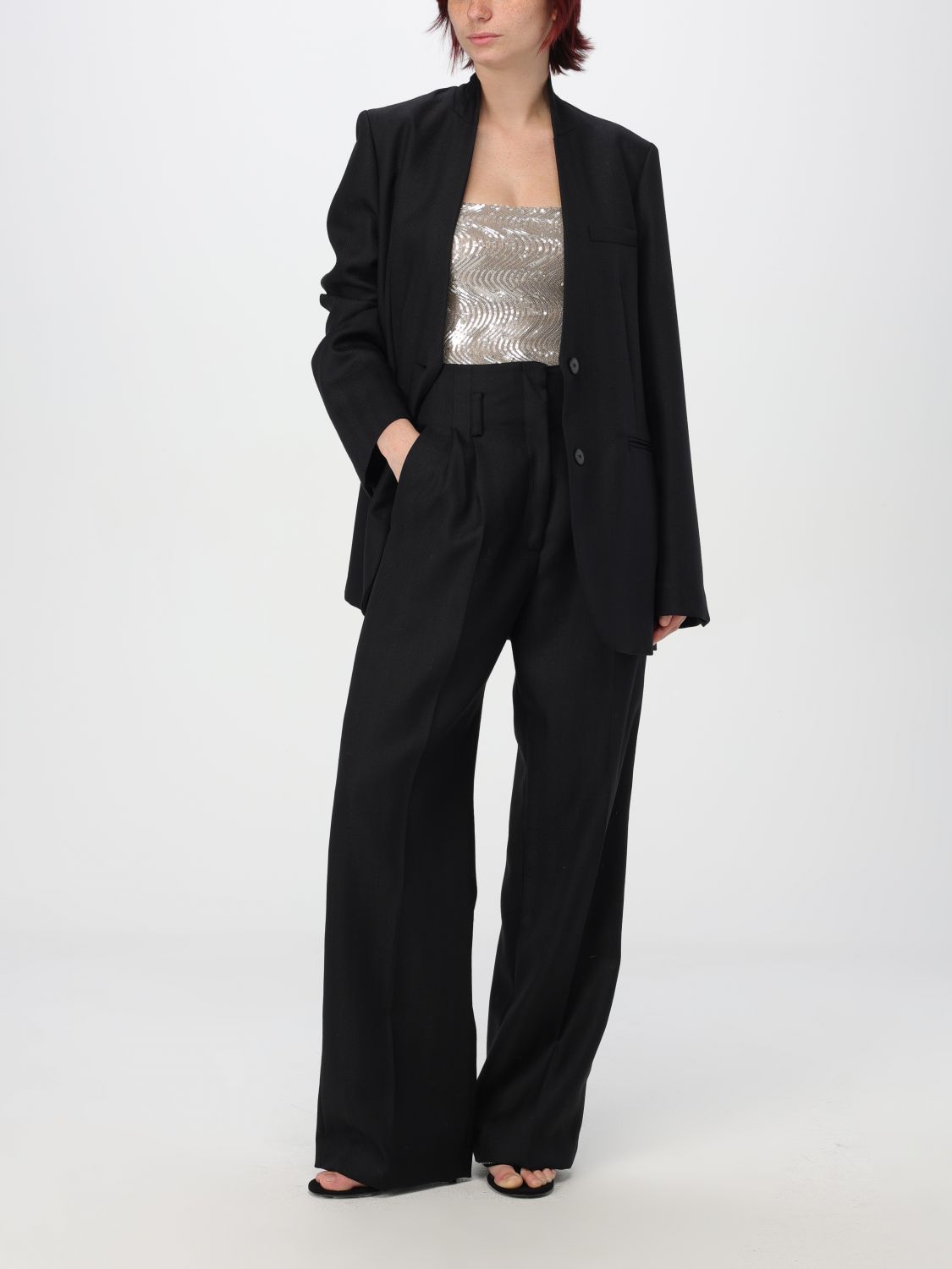 Single-breasted wool blazer - Grey