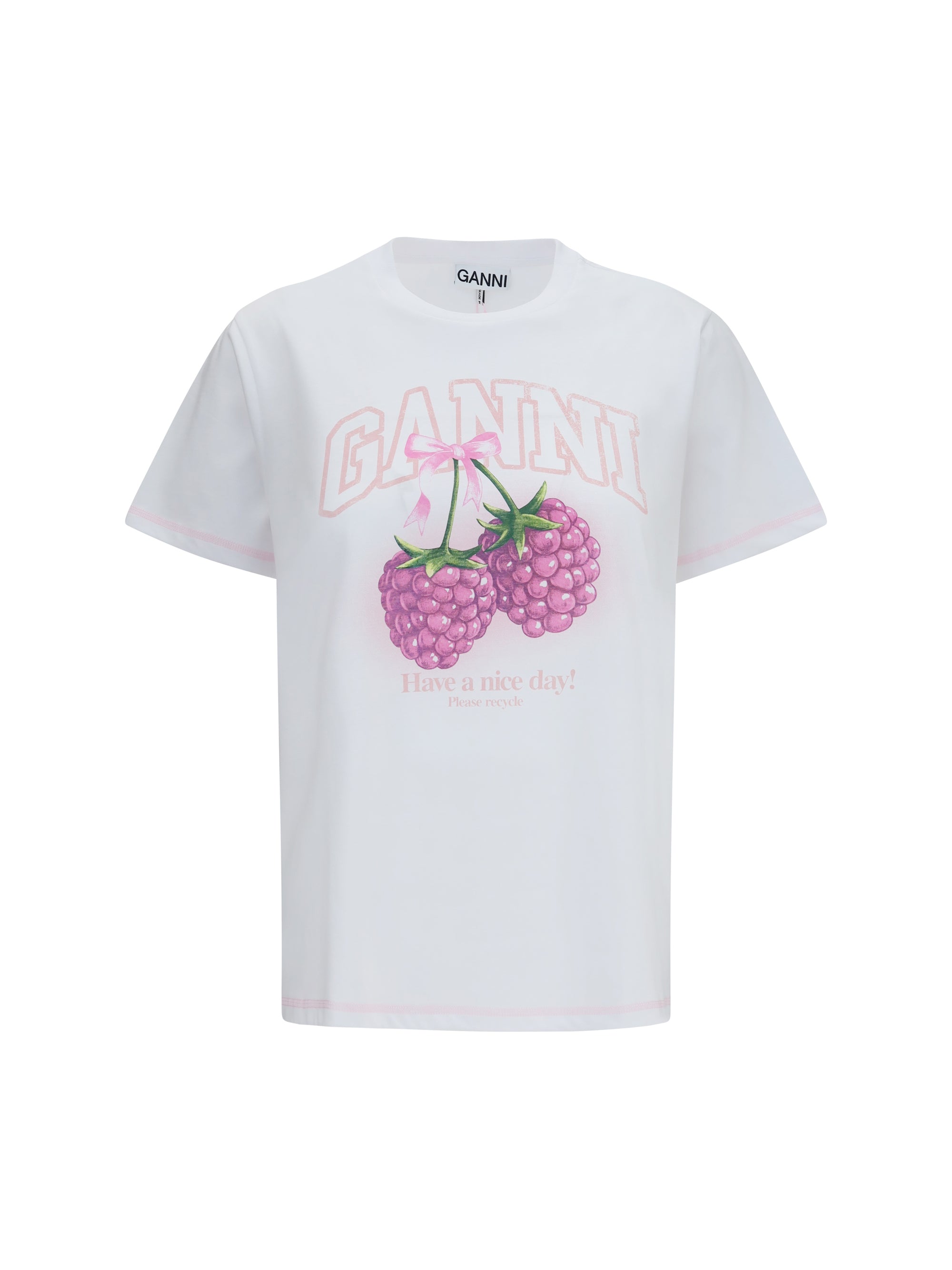 Raspberry Graphic T-Shirt — White