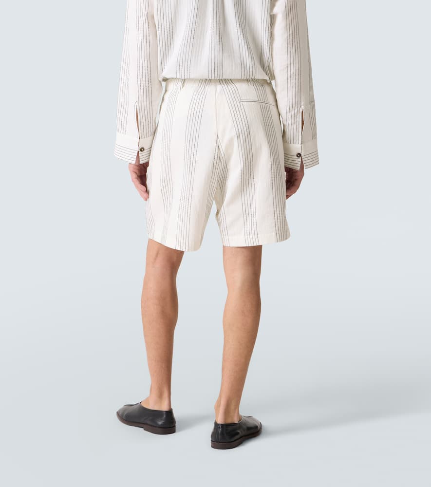 Kantha striped cotton Bermuda shorts