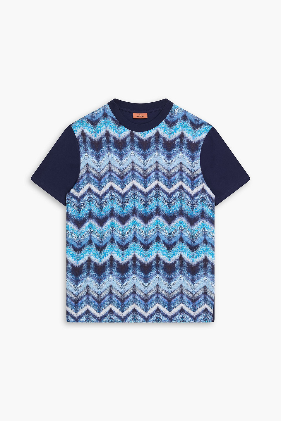 Printed cotton-jersey T-shirt - Blue - S