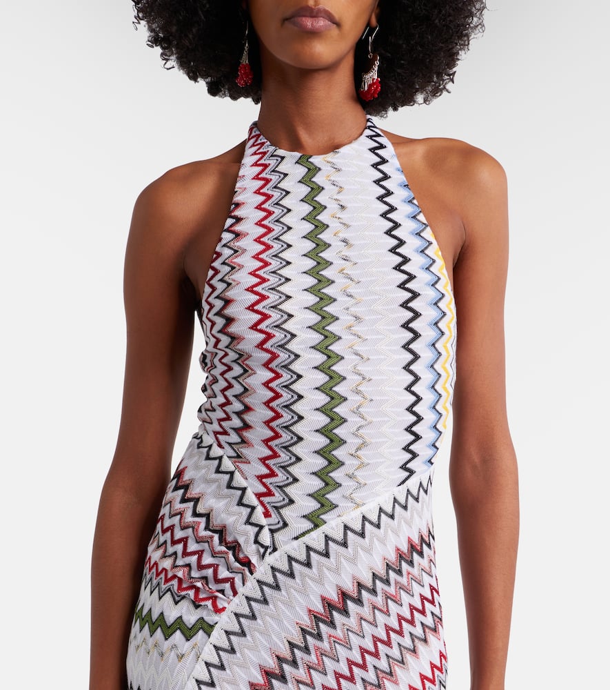 Zigzag knitted maxi dress