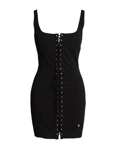 Woman Mini dress Black Size L Polyester, Elastane