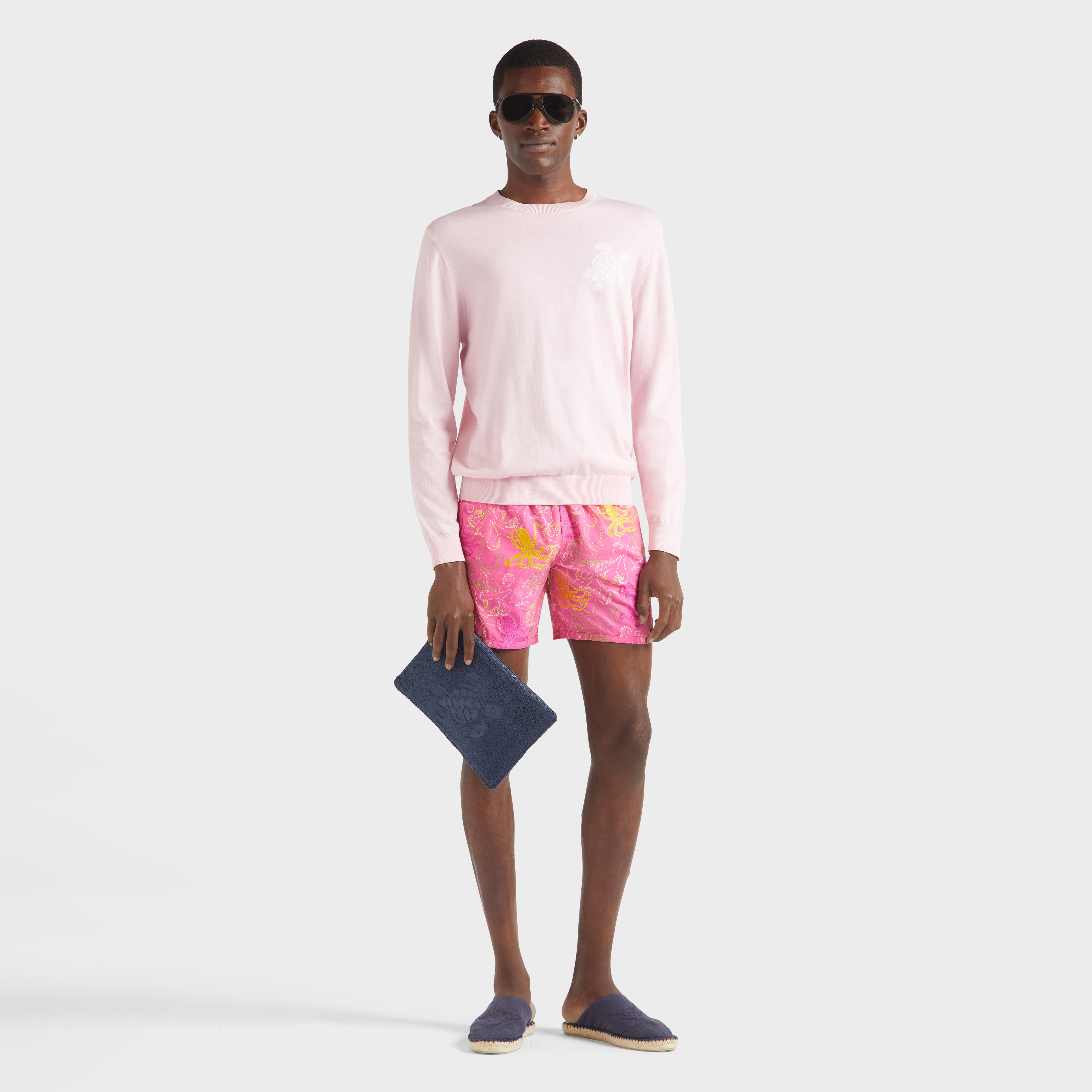 Men Swim Shorts Embroidered Octopussy - Limited Edition - Swimming Trunk - Mistral - Pink