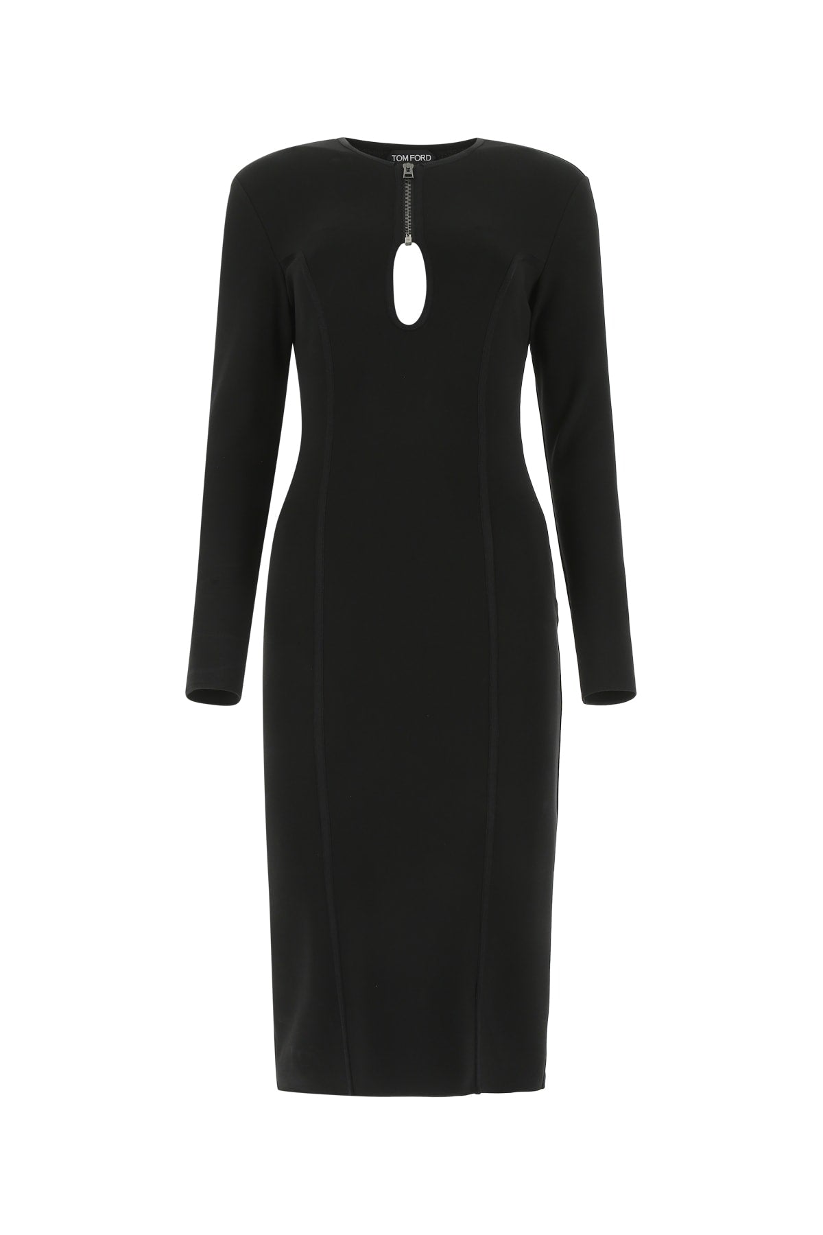 Keyhole Cut-Out Dress — Black