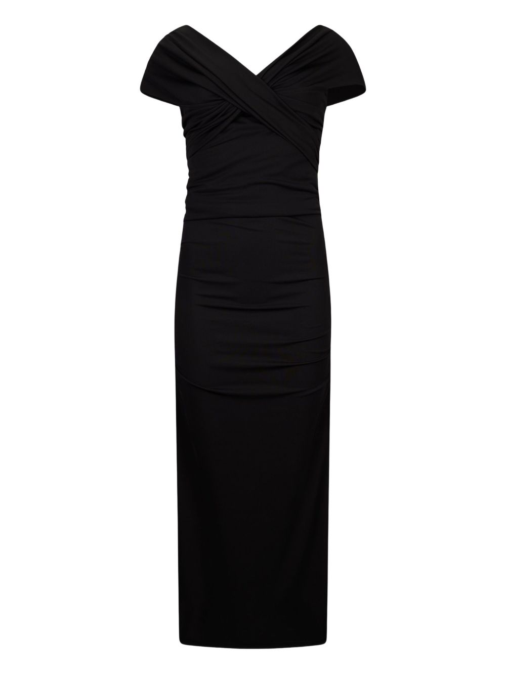Draped V-neck dress - Black