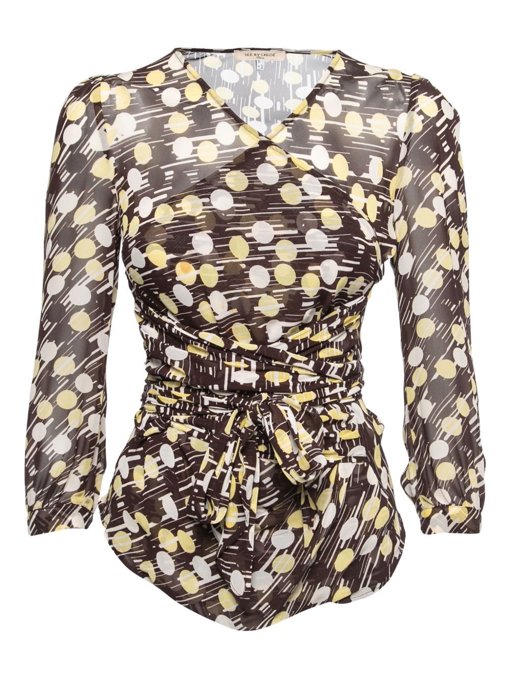 Polka dot-print blouse - Black
