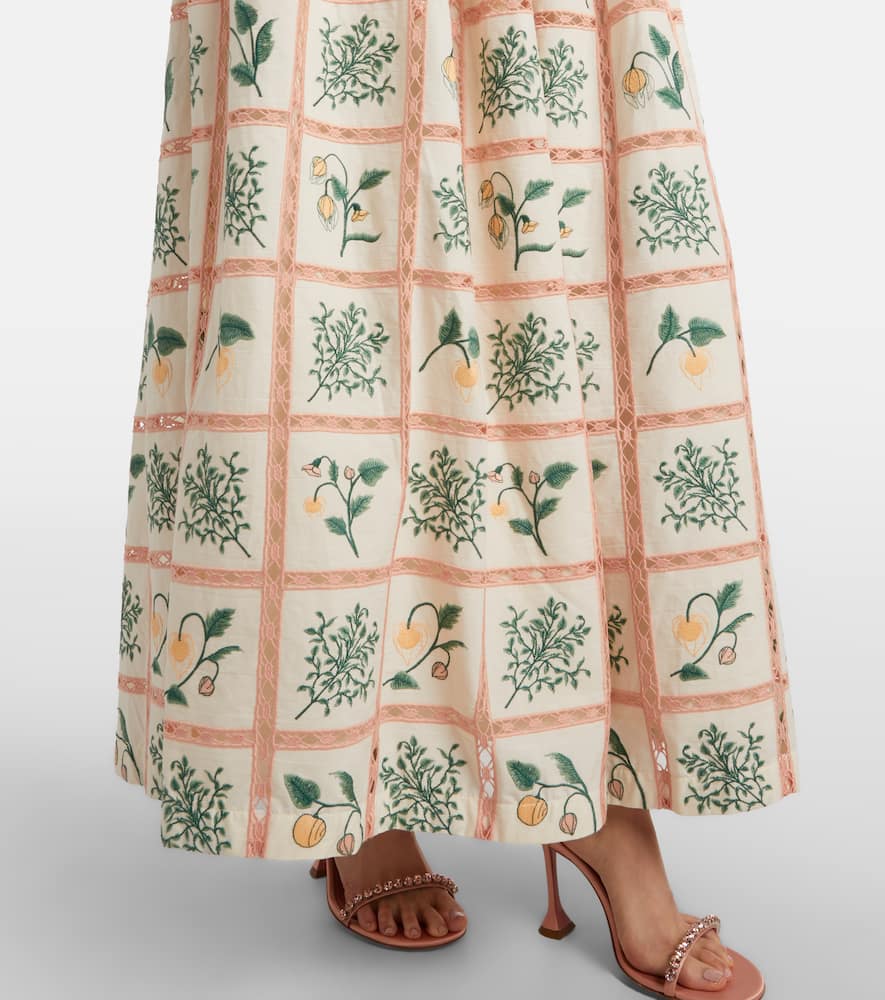 Tangelo floral cotton maxi skirt
