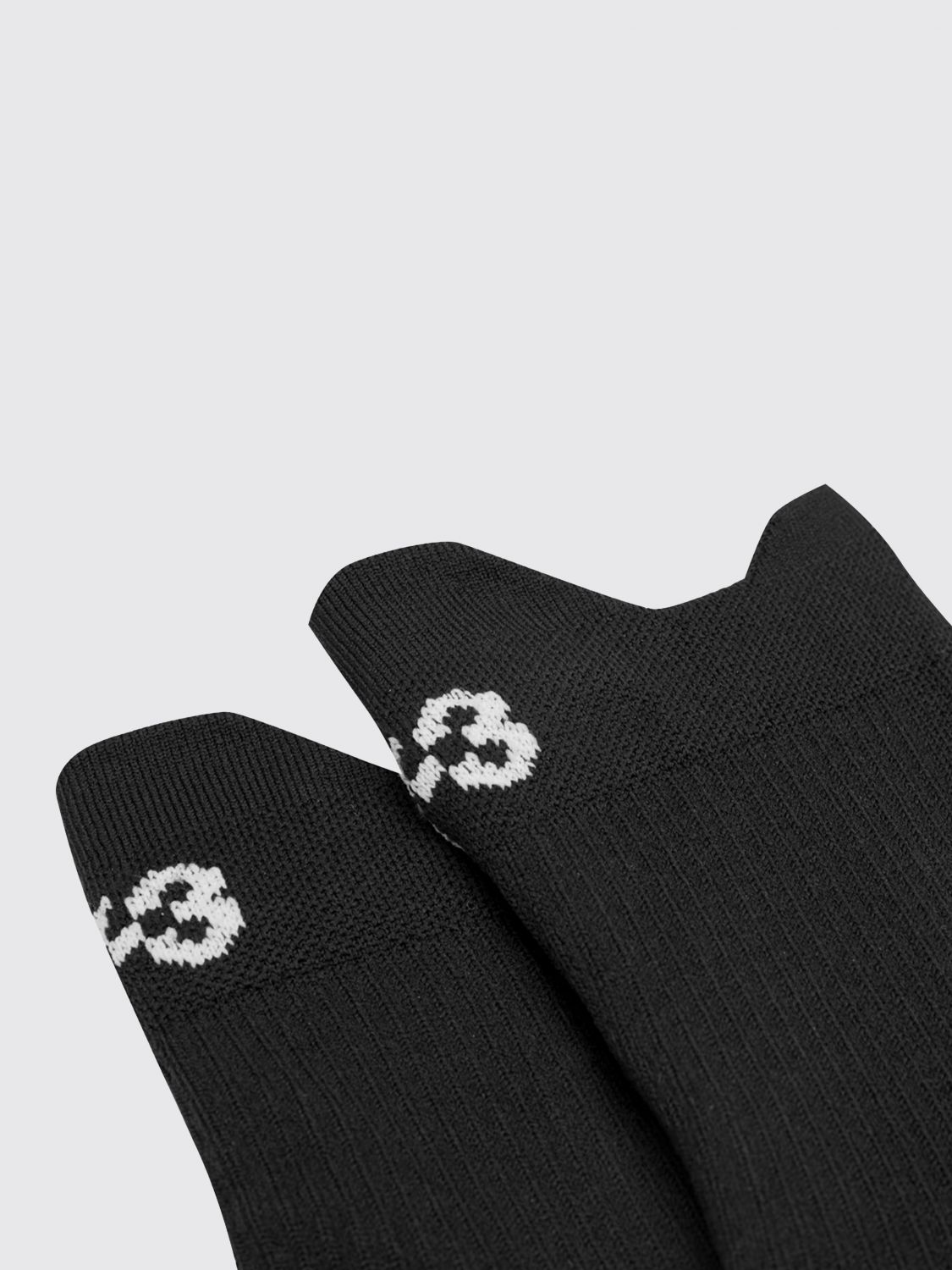 Logo-intarsia ribbed socks - Black