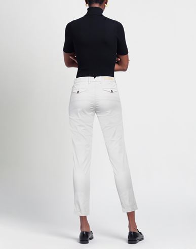 Woman Pants Light grey Size 8 Cotton, Elastane